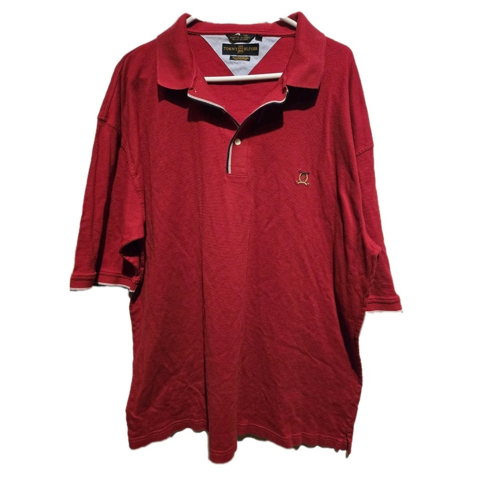 Tommy Hilfiger Golf Polo Shirt Mens XXL Red Short Sleeve Shirt